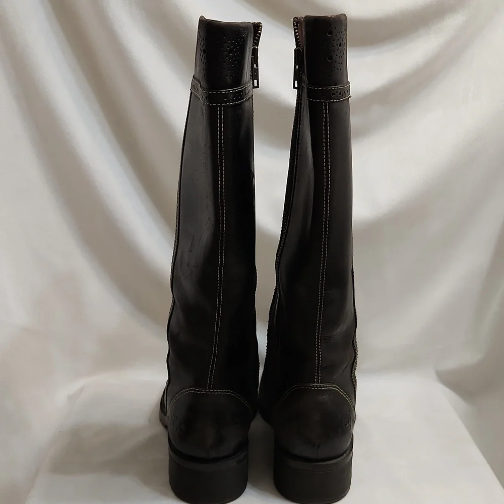 Timberland Tall Wingtip Leather Heeled Boots (W Size 7.5) - Picture 5 of 16